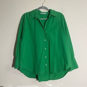 Zara green button shirt